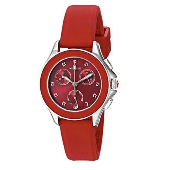 MICHELE ' Cape ' Chrono Red Sunray Dial watch - Picture 5 of 9